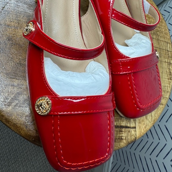 NEW! Red Sling Back Maryjane Block heel size 9 - Picture 3 of 9
